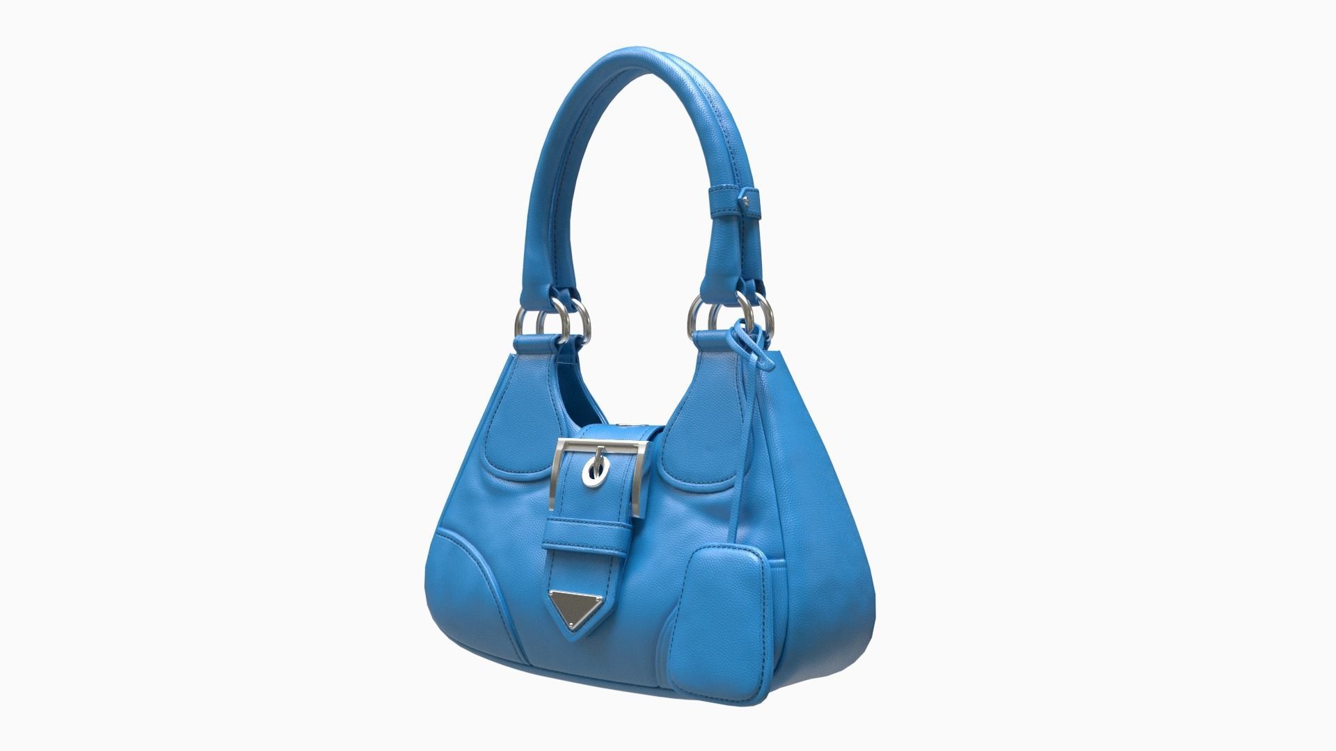bag-handbag handbag with metal buckle 3D model_2