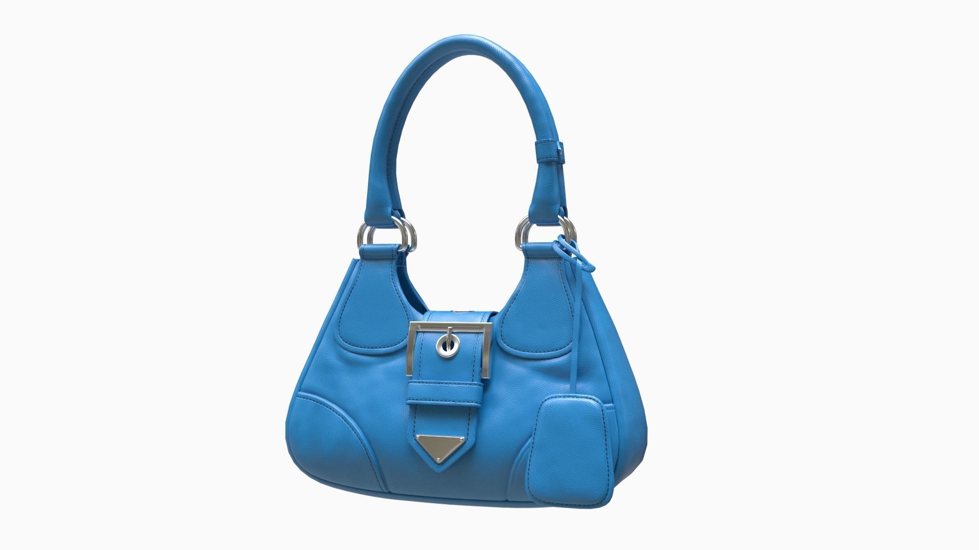 bag-handbag handbag with metal buckle 3D model_1