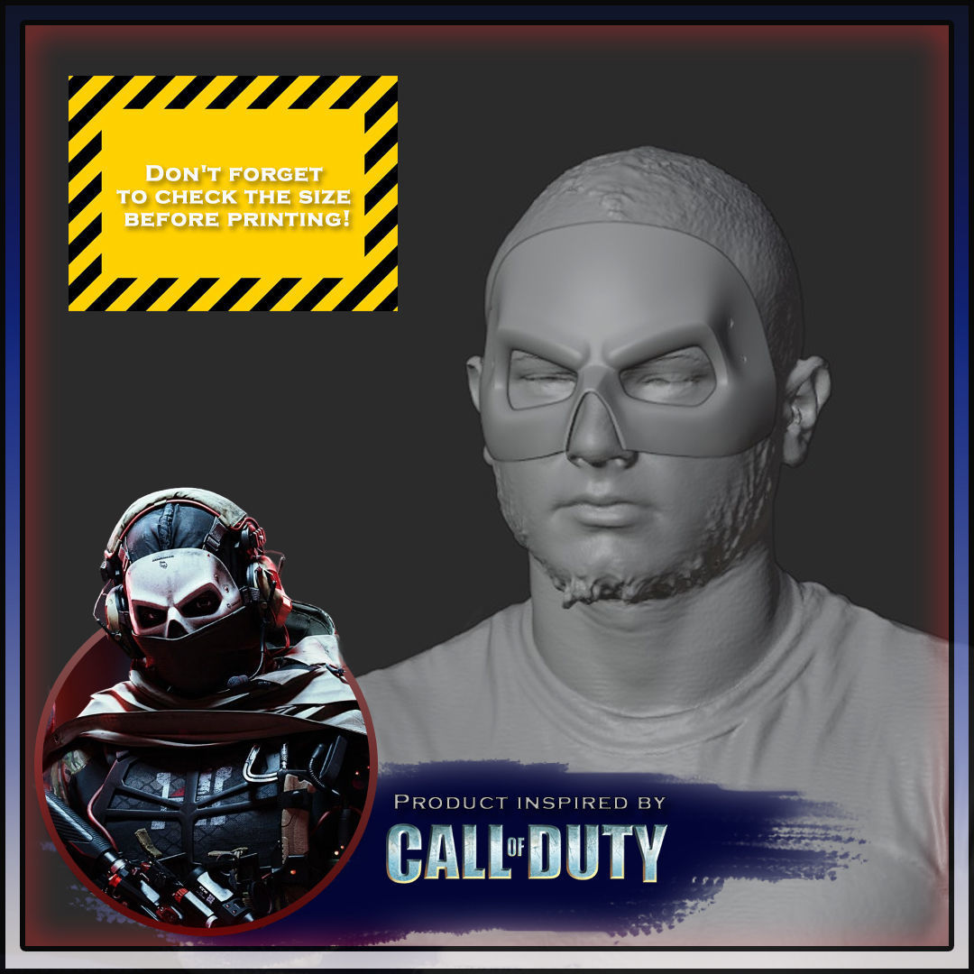 Ghost mask - Call of Duty Modern Warfare 2 Free 3D print model_5