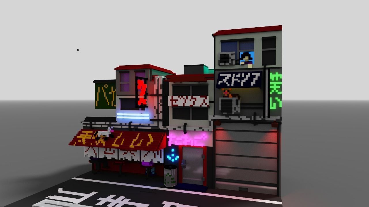 night tokyo Free low-poly 3D model_8