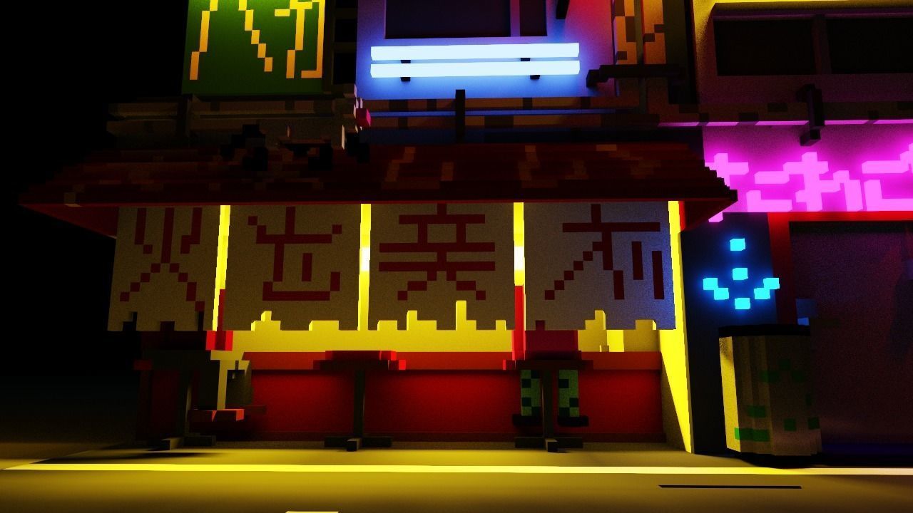 night tokyo Free low-poly 3D model_4