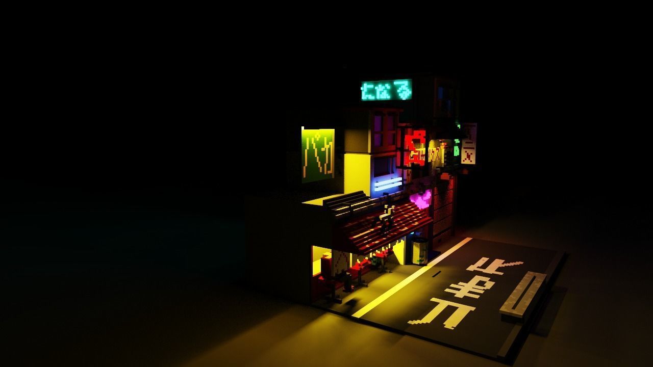 night tokyo Free low-poly 3D model_6