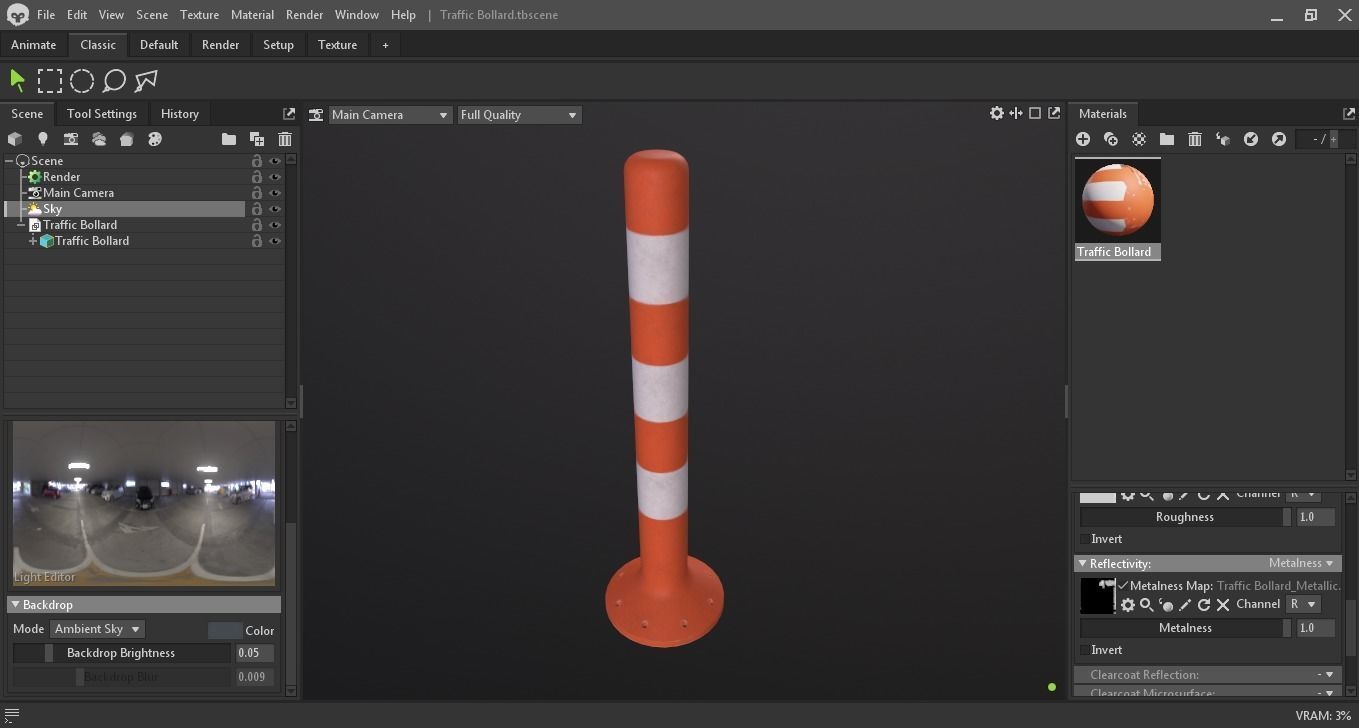 Traffic Bollard 3D Model Low-poly 3D model_5