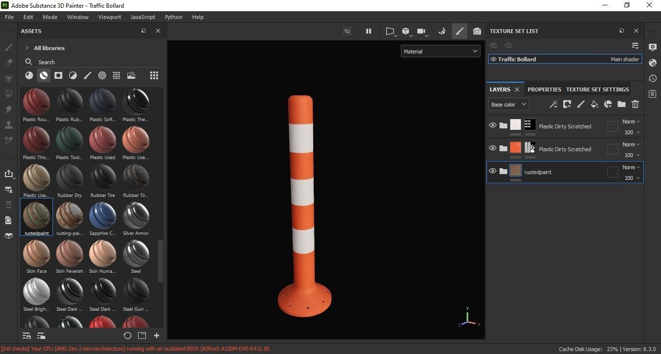 Traffic Bollard 3D Model Low-poly 3D model_6