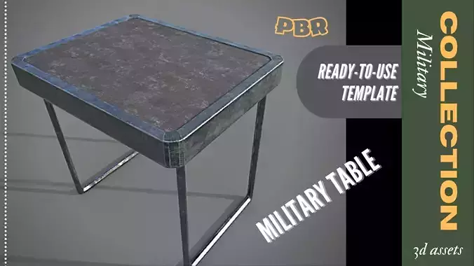Military Table Model 3D Low-poly Low-poly 3D model
