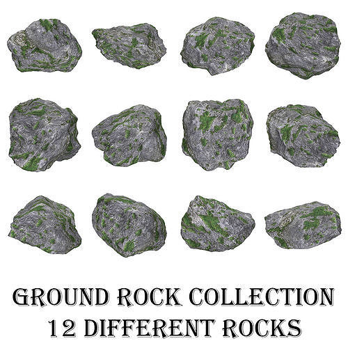 Ground Rock Collection Low-poly 3D model