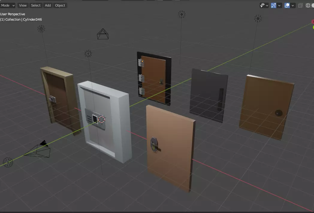 Doors in program Low-poly 3D model_0