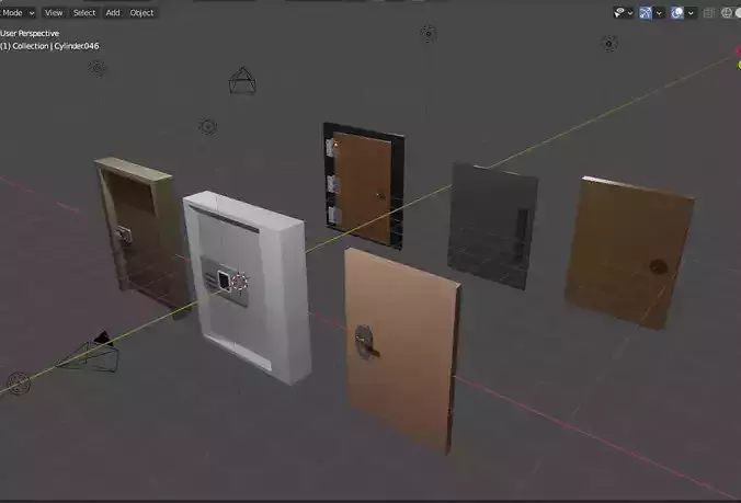 Doors in program Low-poly 3D model
