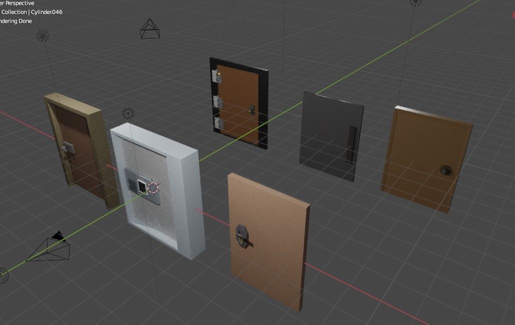 Doors in program Low-poly 3D model_2