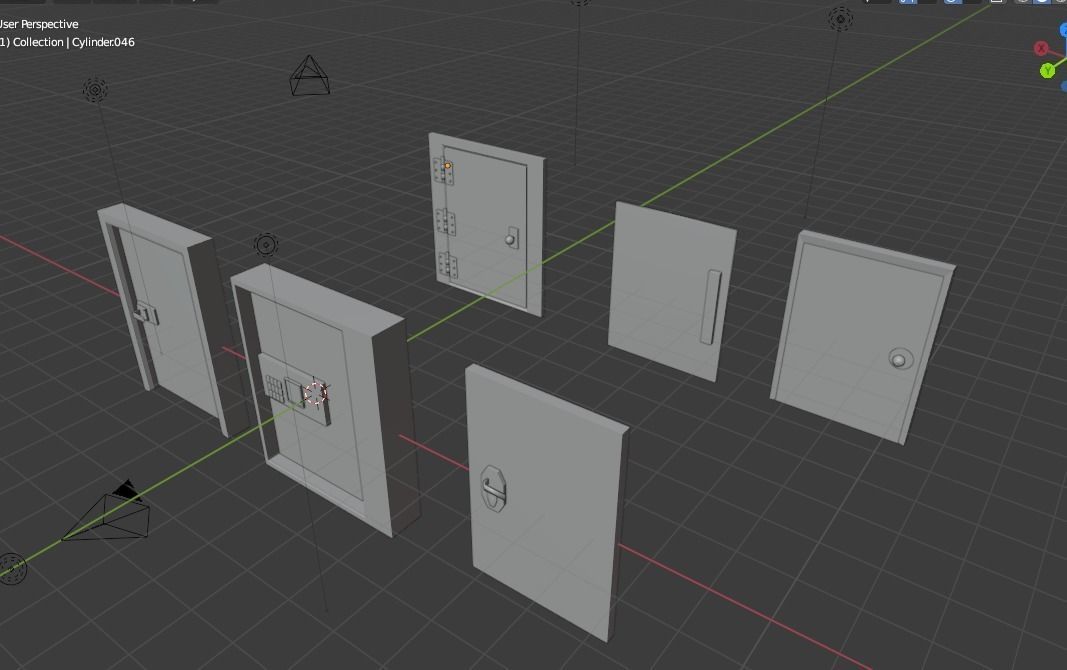 Doors in program Low-poly 3D model_4