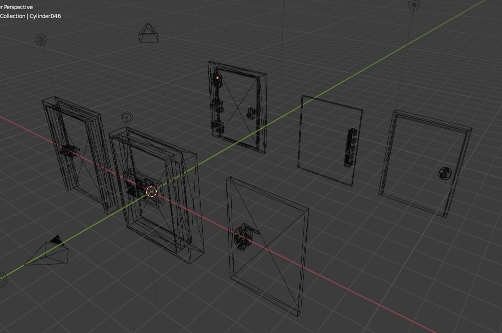 Doors in program Low-poly 3D model_1