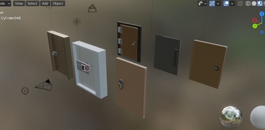 Doors in program Low-poly 3D model_3