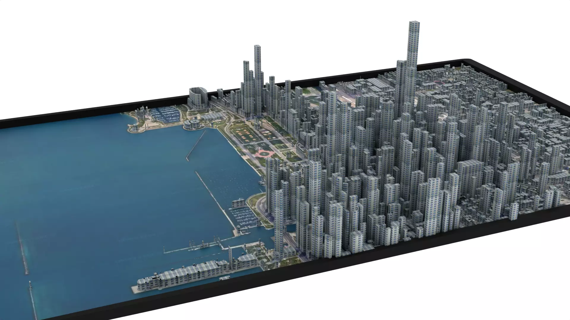 City of Chicago Low-poly 3D model