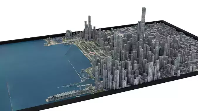 City of Chicago Low-poly 3D model
