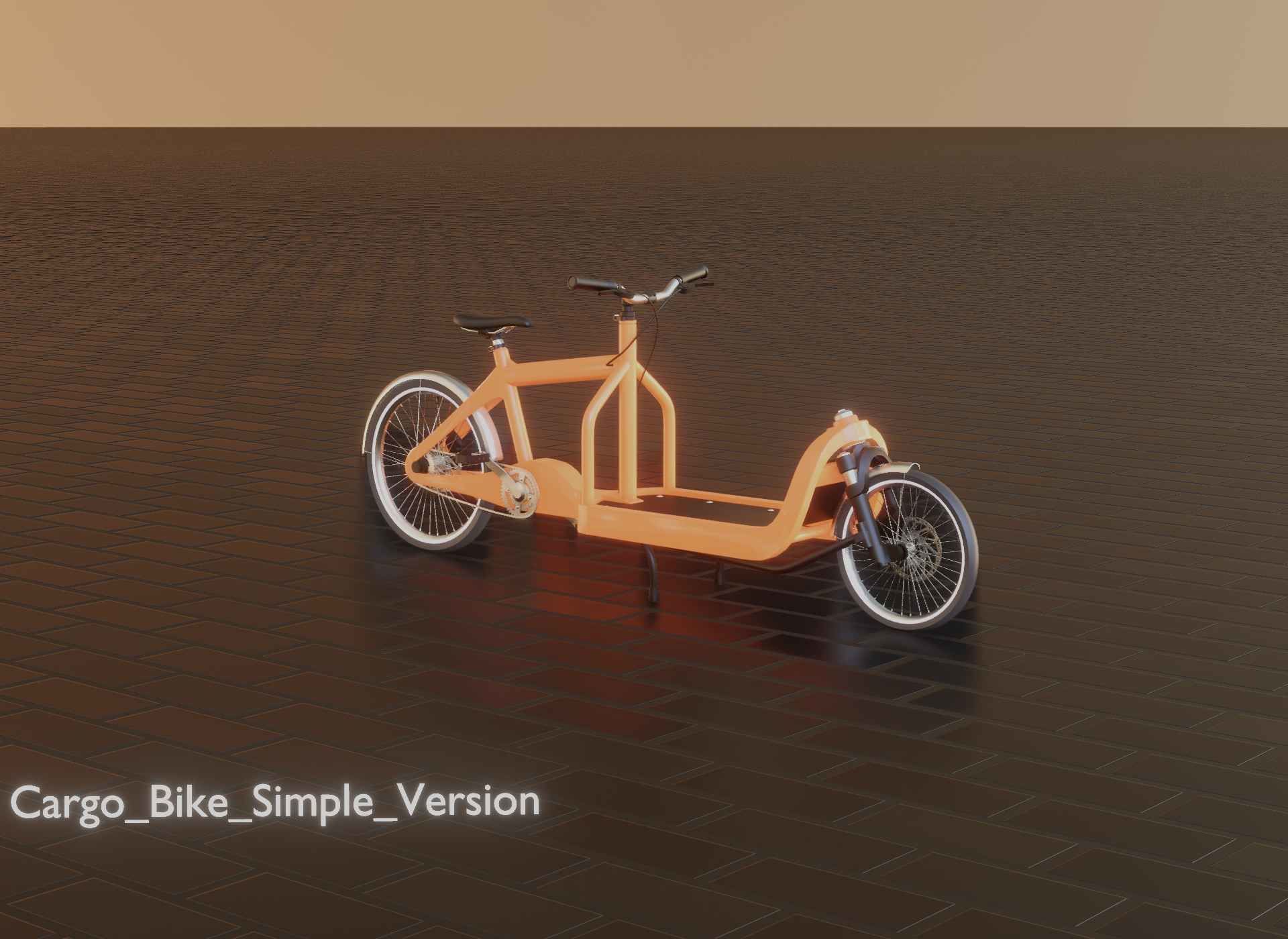 Cargo Bike Simple Version Low-poly 3D model_34