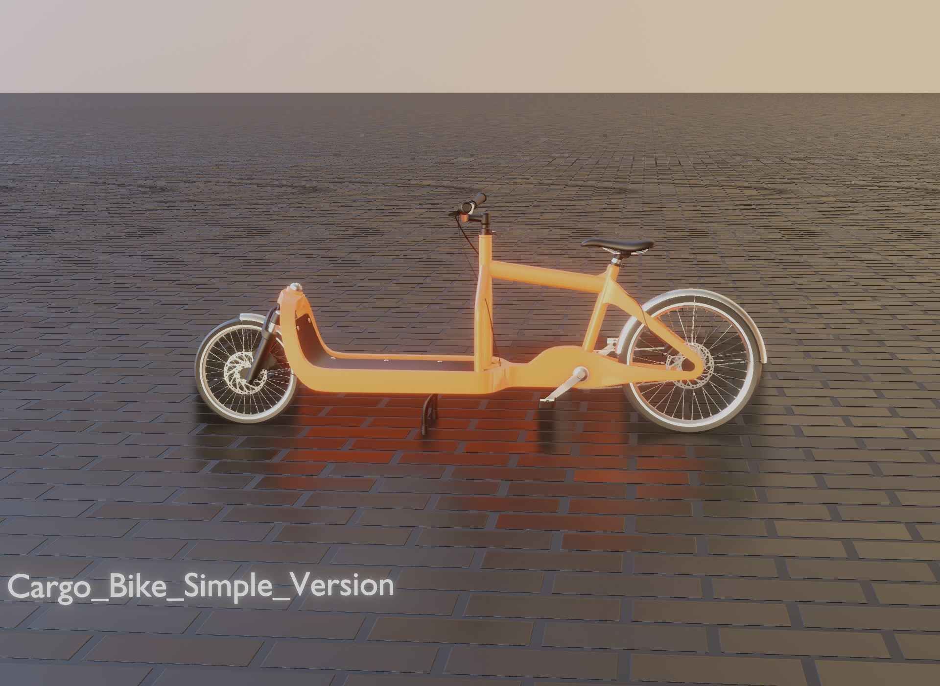 Cargo Bike Simple Version Low-poly 3D model_11