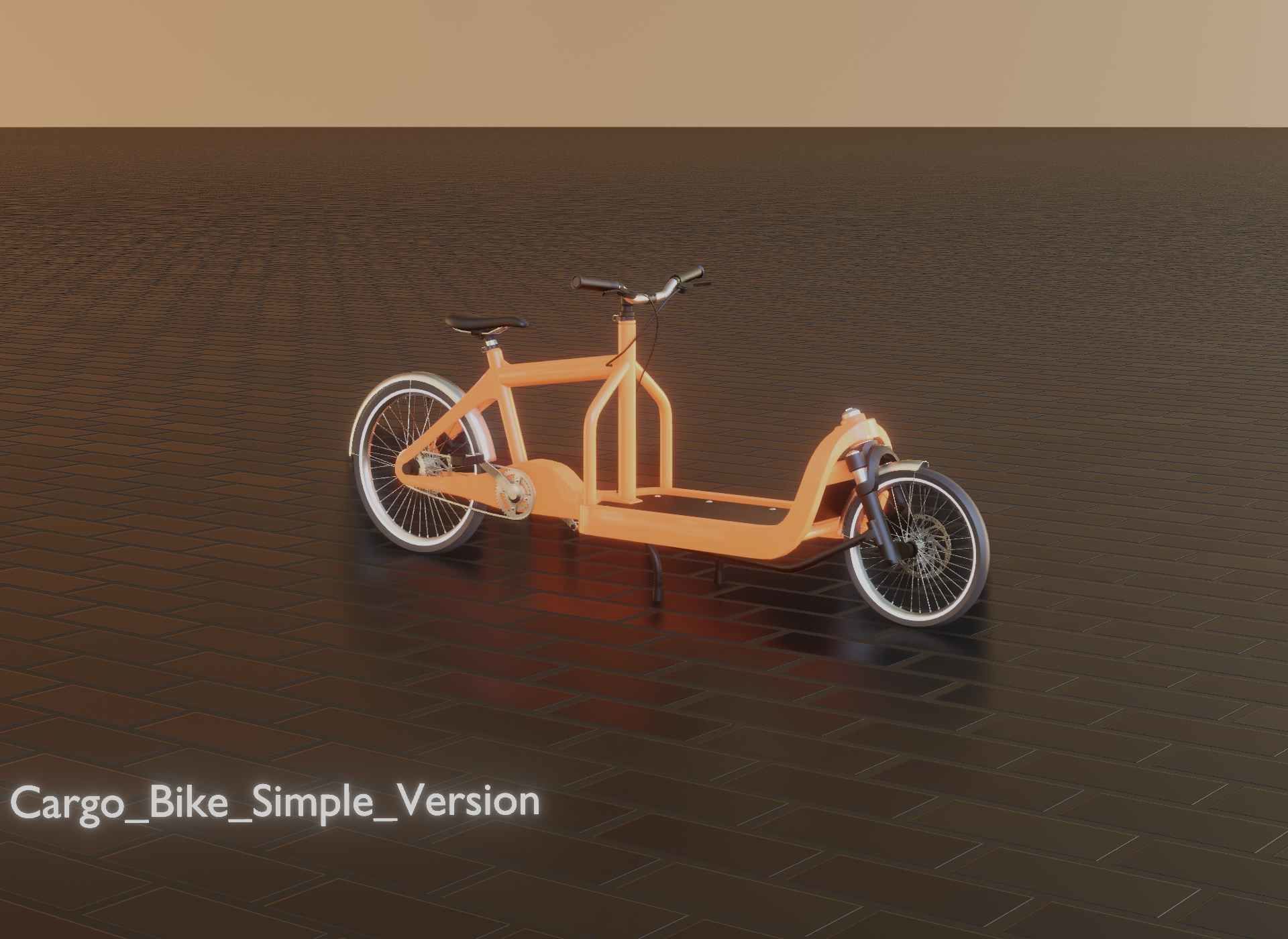 Cargo Bike Simple Version Low-poly 3D model_24