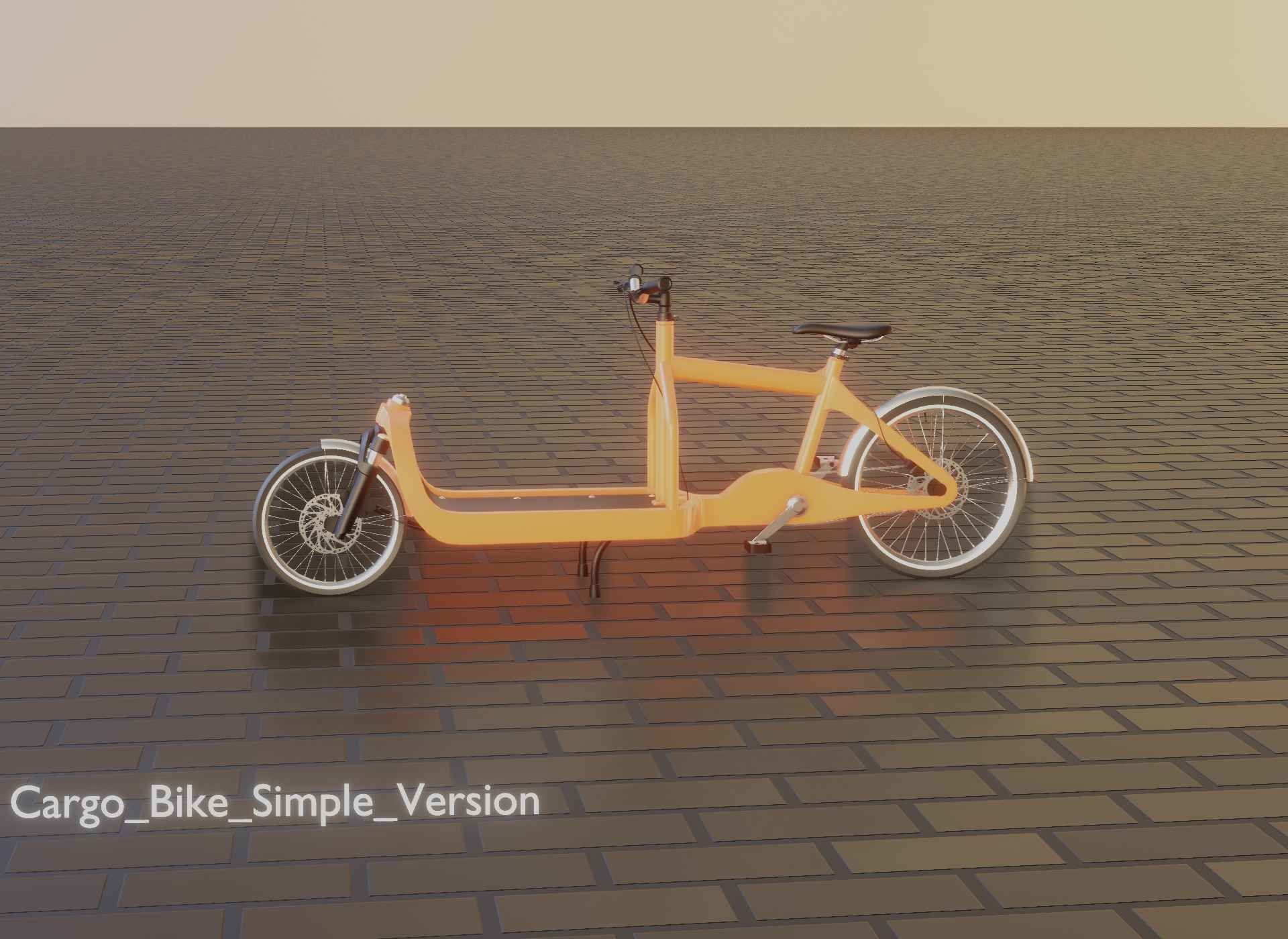 Cargo Bike Simple Version Low-poly 3D model_8