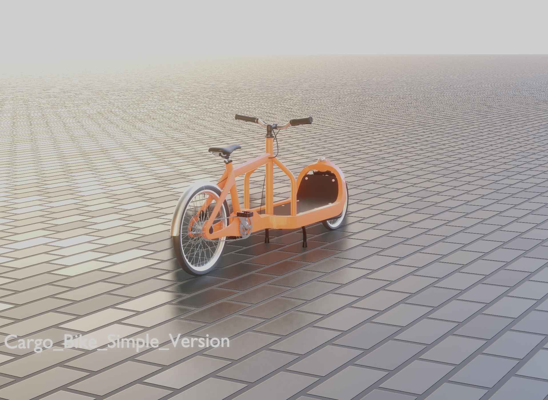 Cargo Bike Simple Version Low-poly 3D model_79