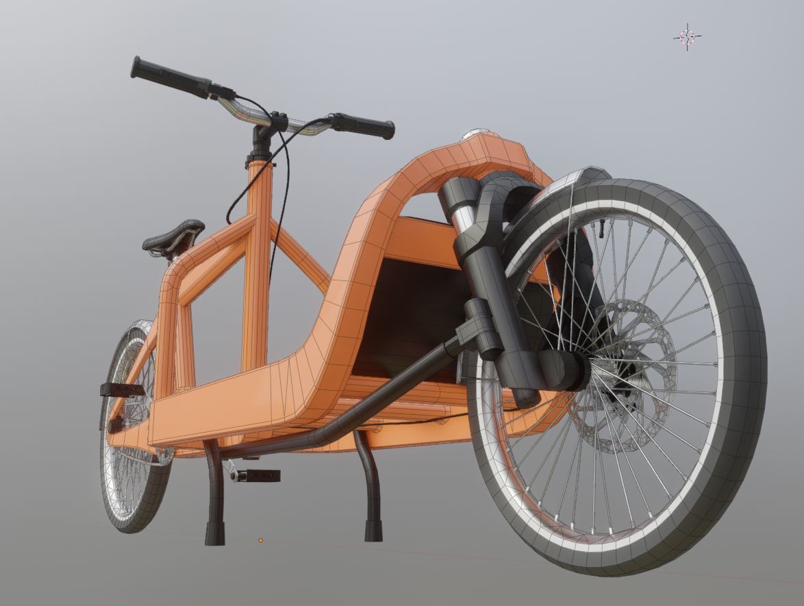 Cargo Bike Simple Version Low-poly 3D model_3