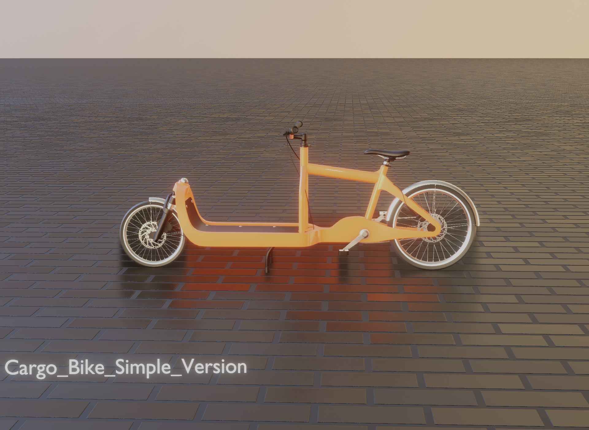 Cargo Bike Simple Version Low-poly 3D model_10