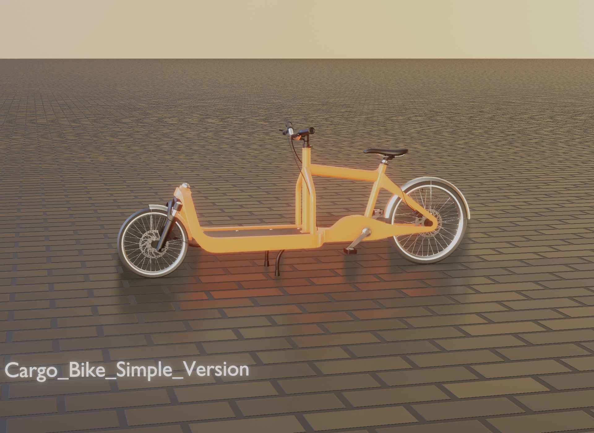 Cargo Bike Simple Version Low-poly 3D model_57