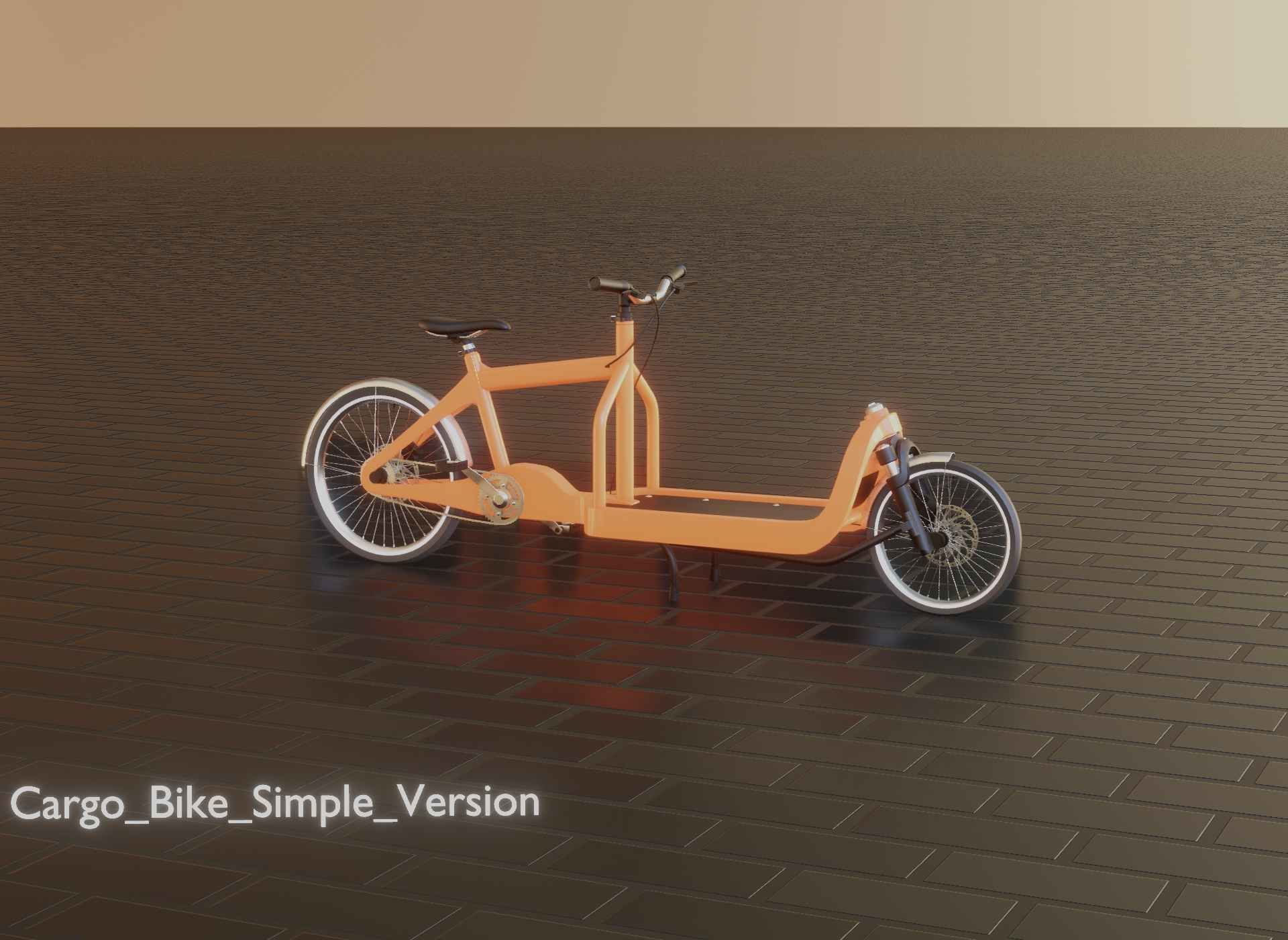 Cargo Bike Simple Version Low-poly 3D model_33
