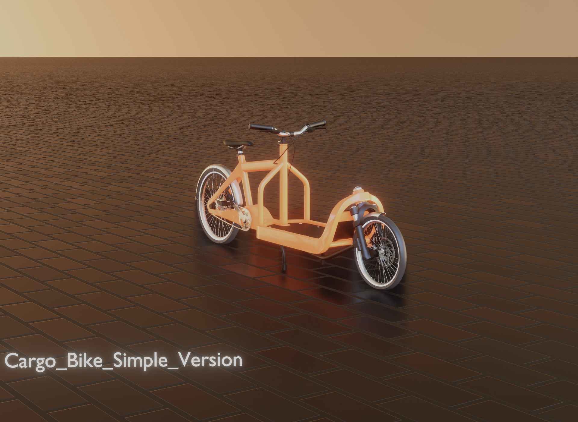 Cargo Bike Simple Version Low-poly 3D model_44