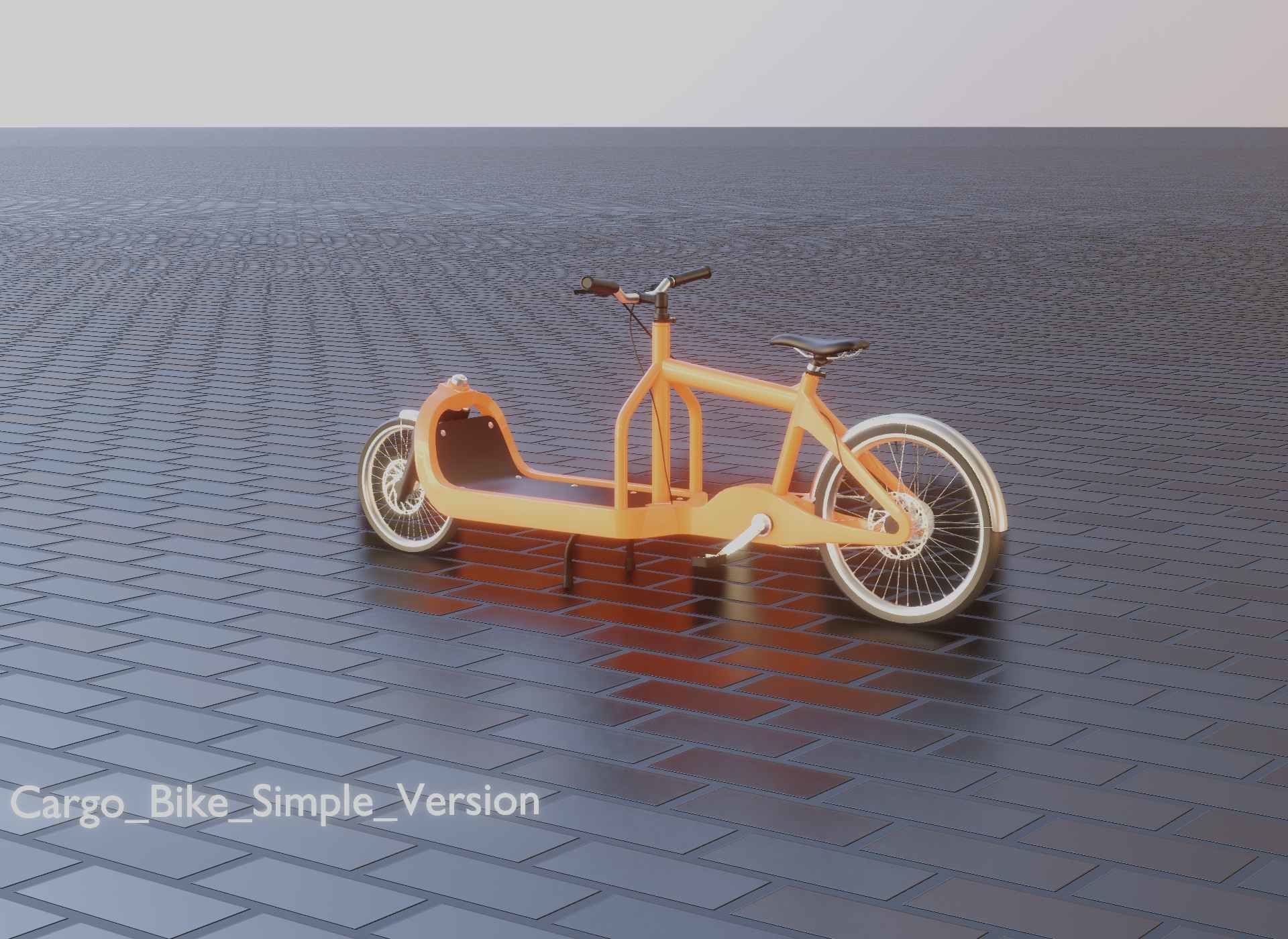 Cargo Bike Simple Version Low-poly 3D model_60