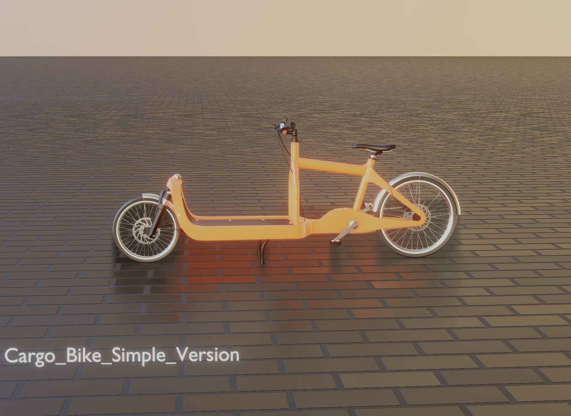 Cargo Bike Simple Version Low-poly 3D model_14