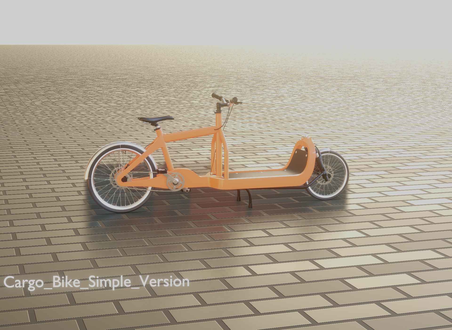 Cargo Bike Simple Version Low-poly 3D model_99