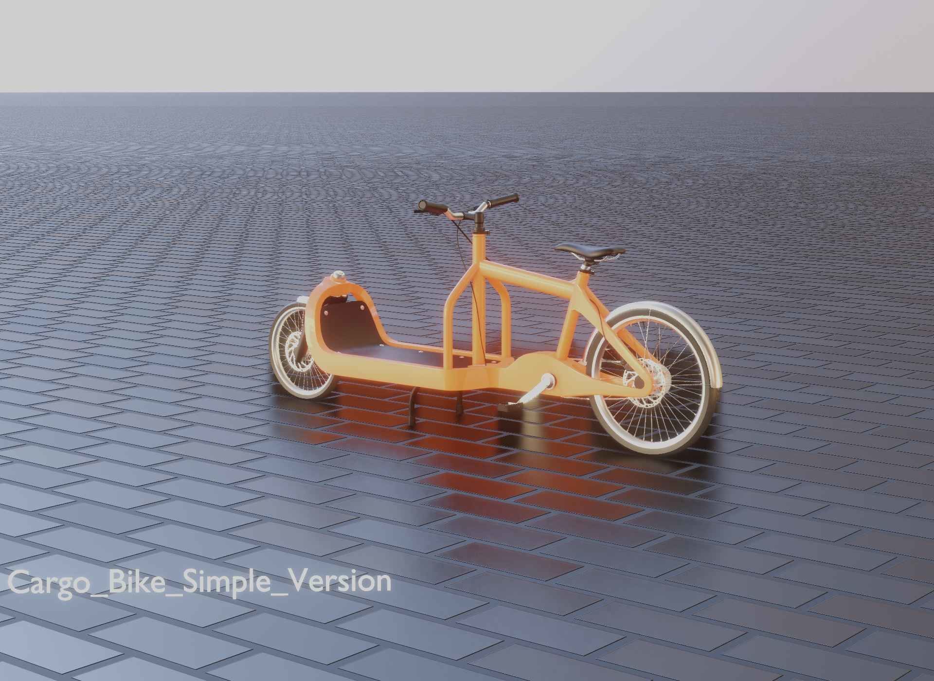 Cargo Bike Simple Version Low-poly 3D model_55