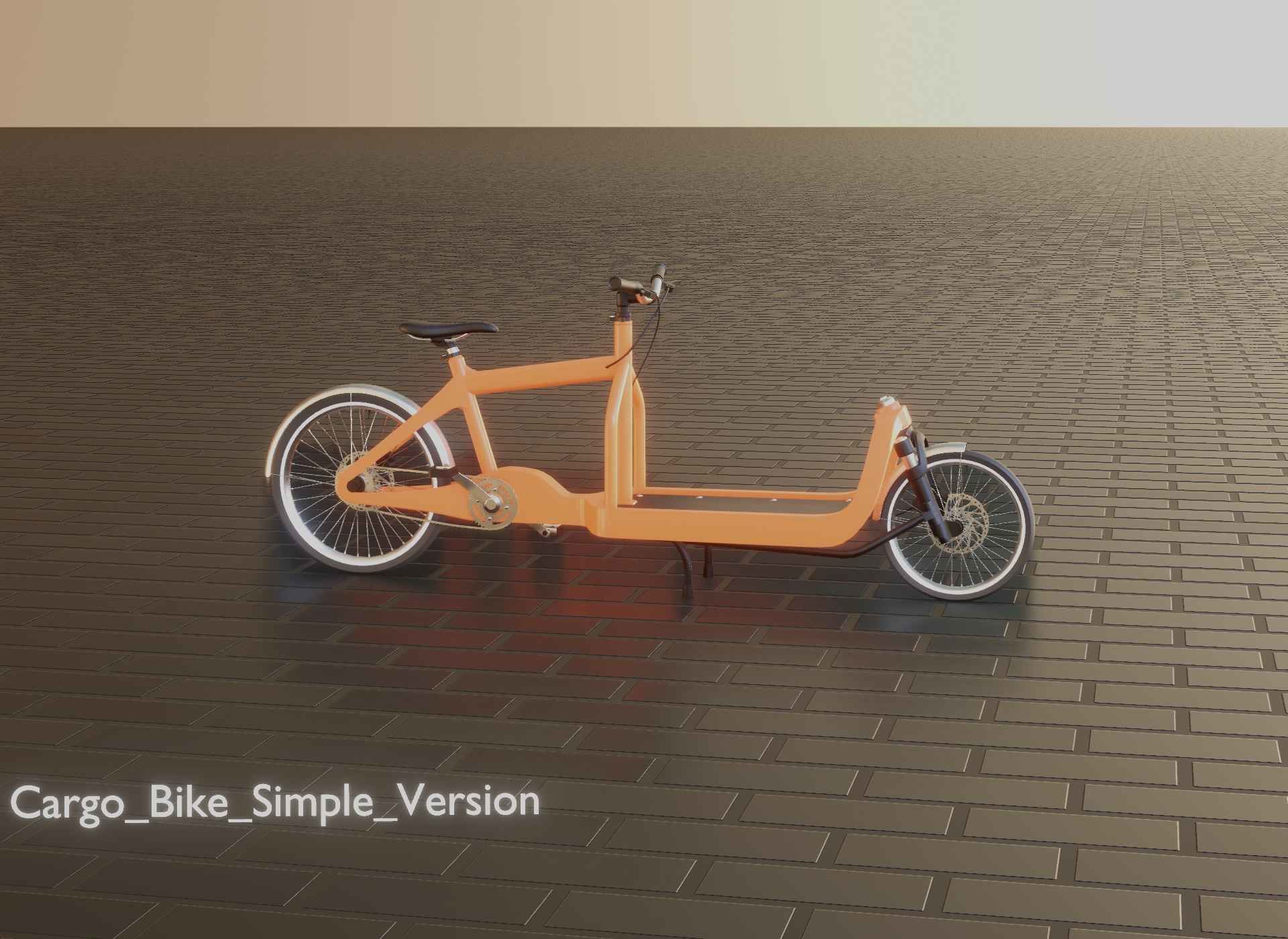 Cargo Bike Simple Version Low-poly 3D model_25