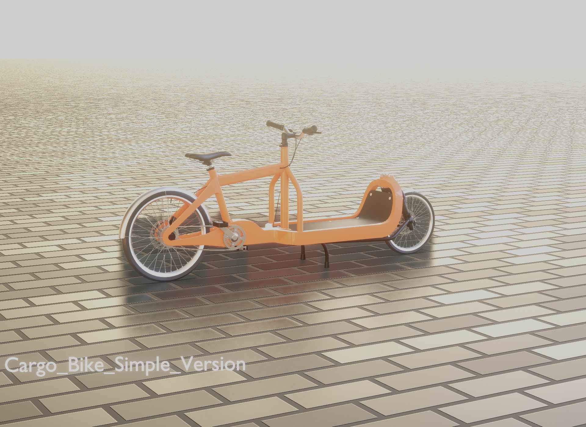 Cargo Bike Simple Version Low-poly 3D model_95