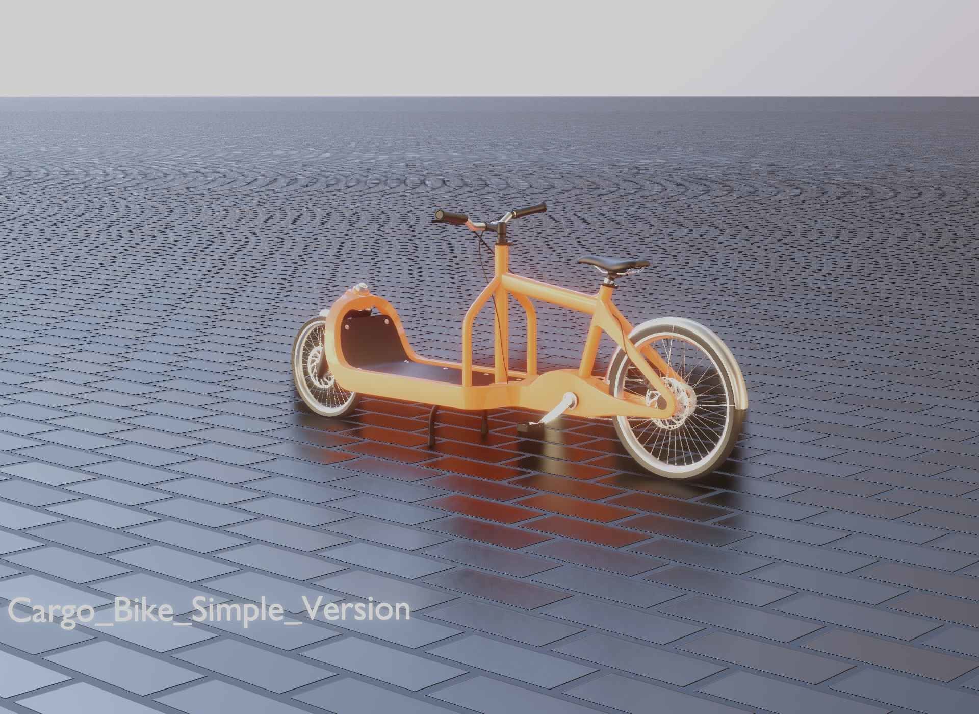 Cargo Bike Simple Version Low-poly 3D model_64