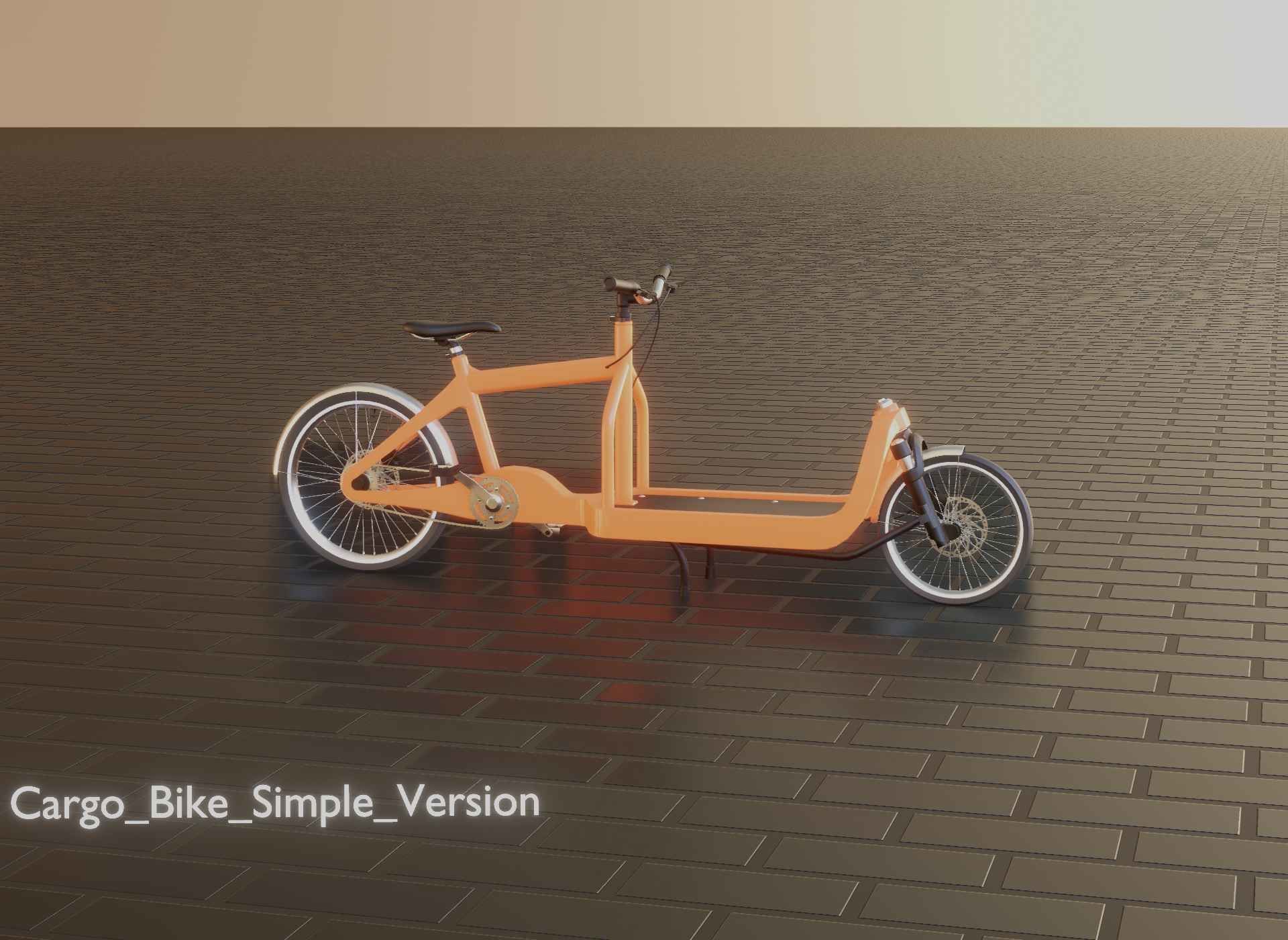 Cargo Bike Simple Version Low-poly 3D model_47