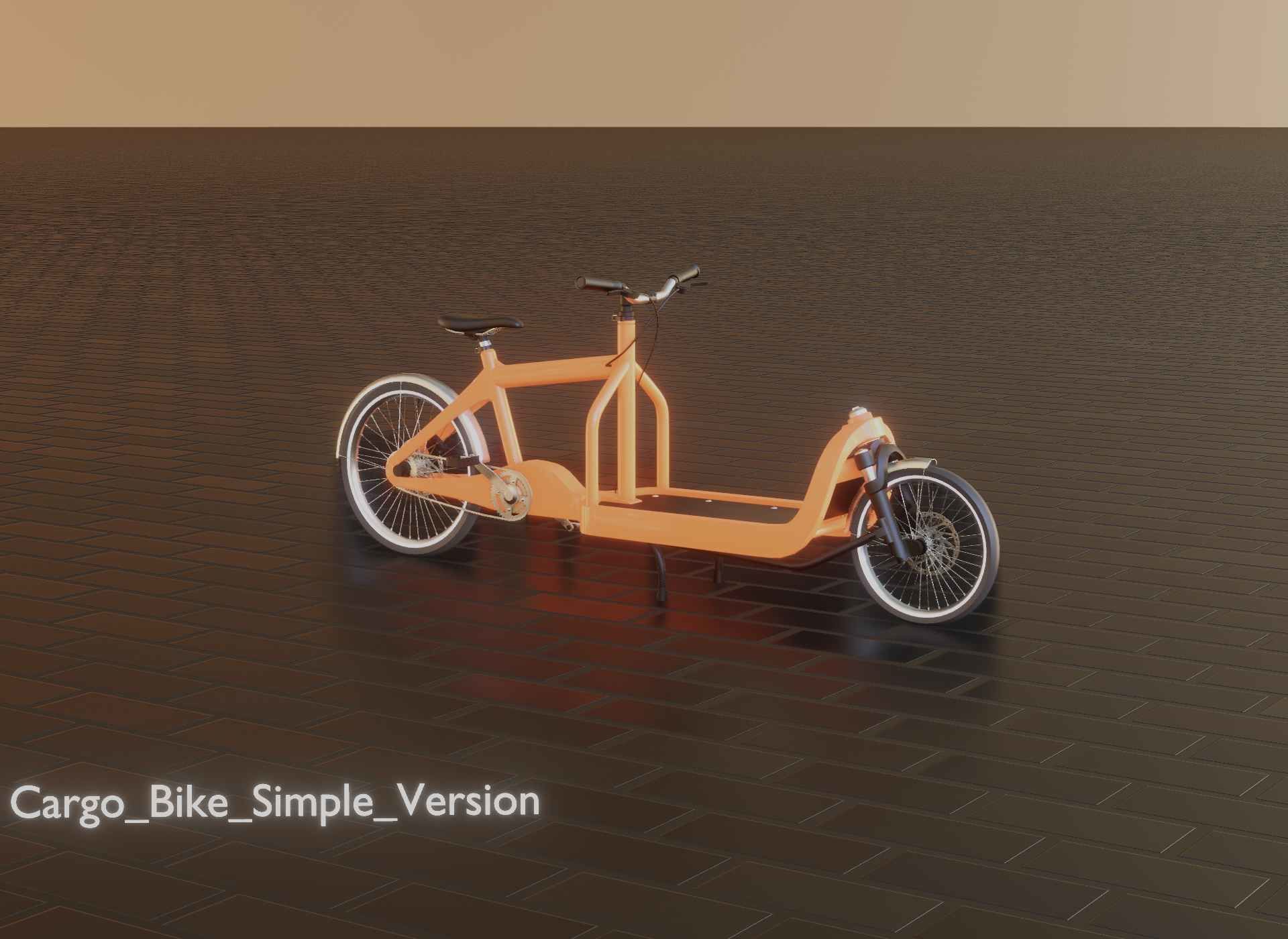 Cargo Bike Simple Version Low-poly 3D model_29