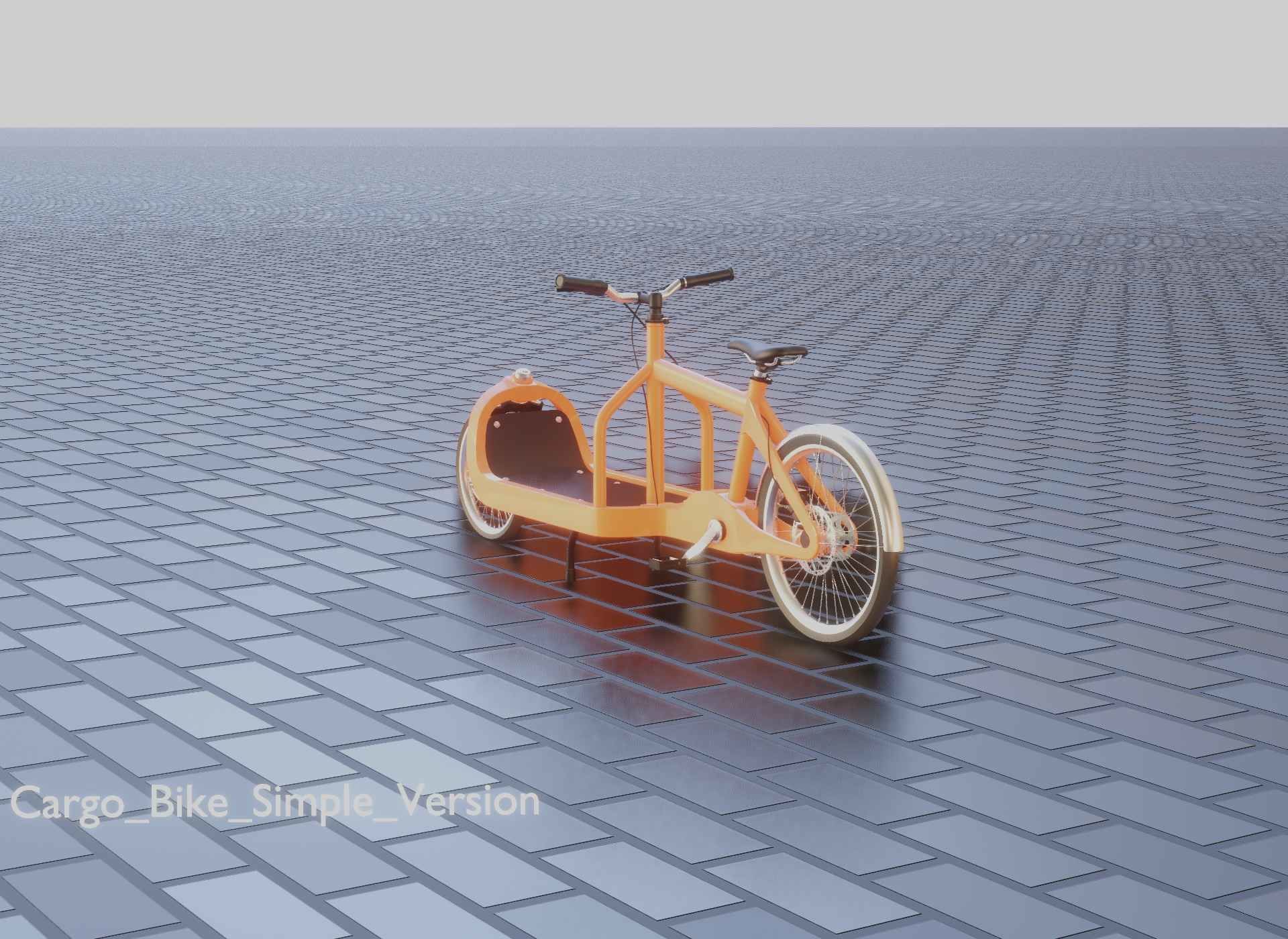 Cargo Bike Simple Version Low-poly 3D model_70