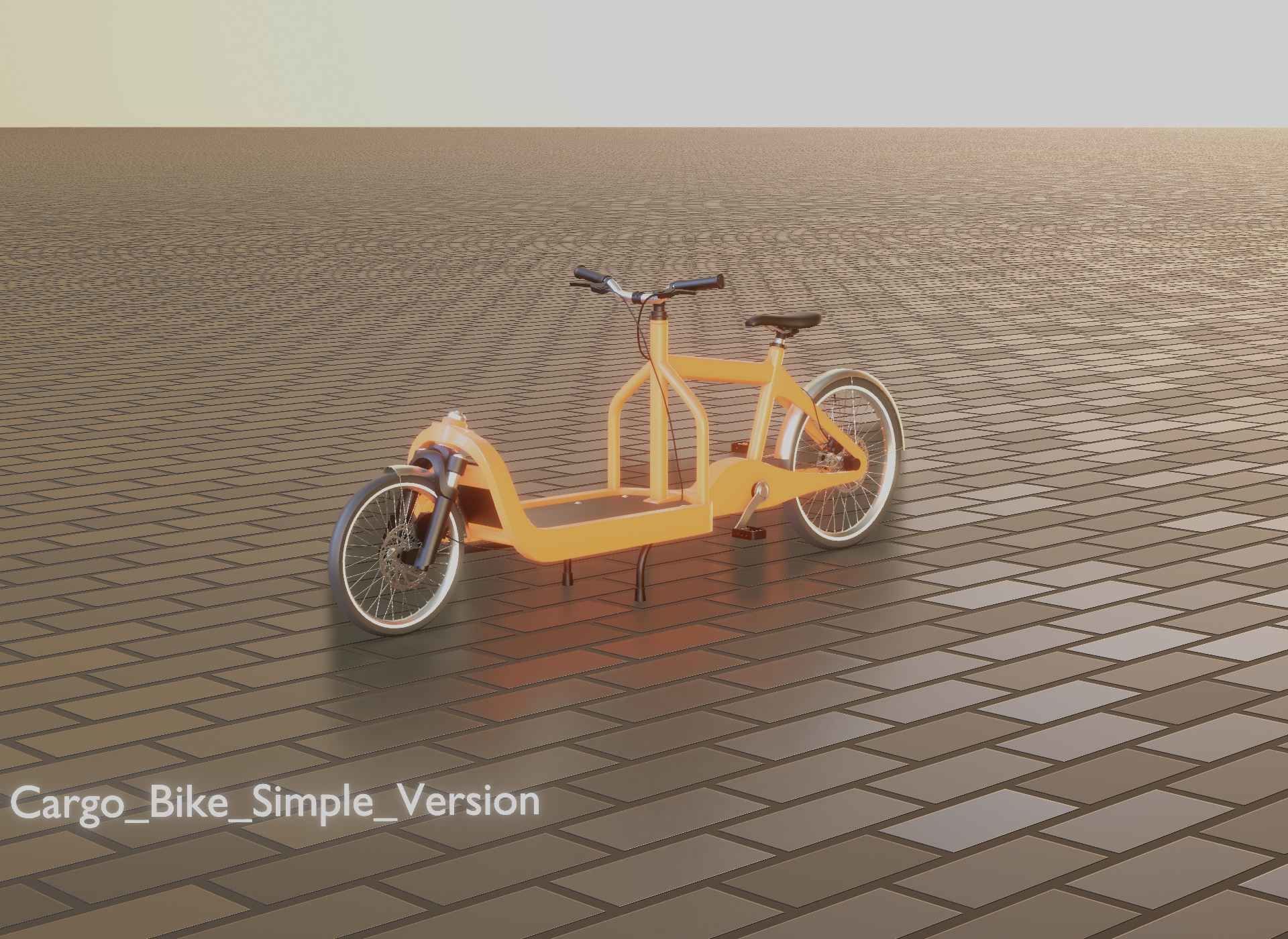 Cargo Bike Simple Version Low-poly 3D model_42
