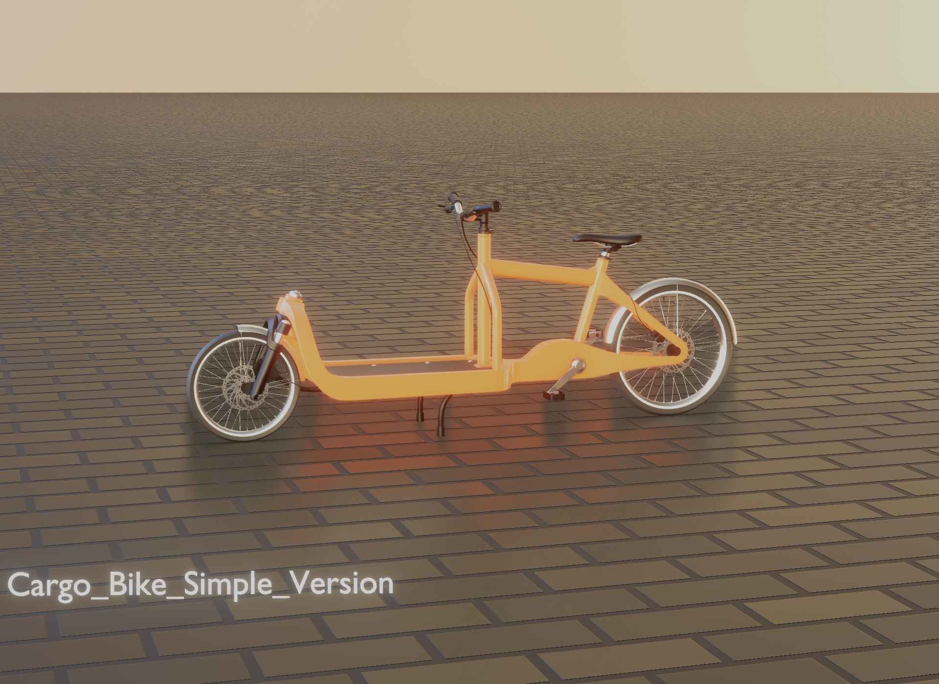 Cargo Bike Simple Version Low-poly 3D model_56