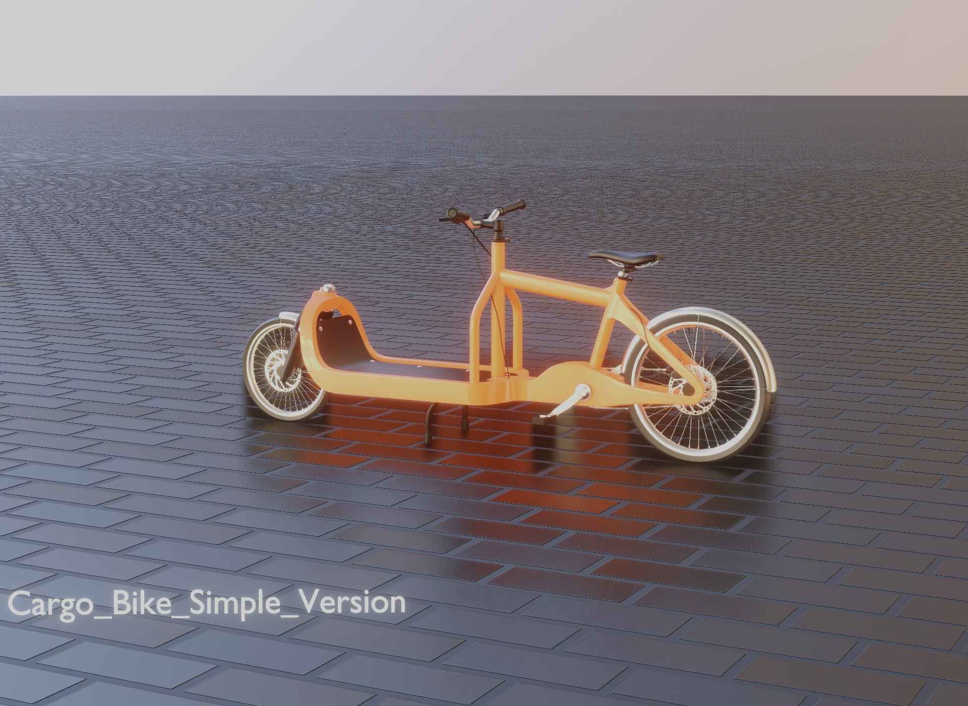 Cargo Bike Simple Version Low-poly 3D model_62