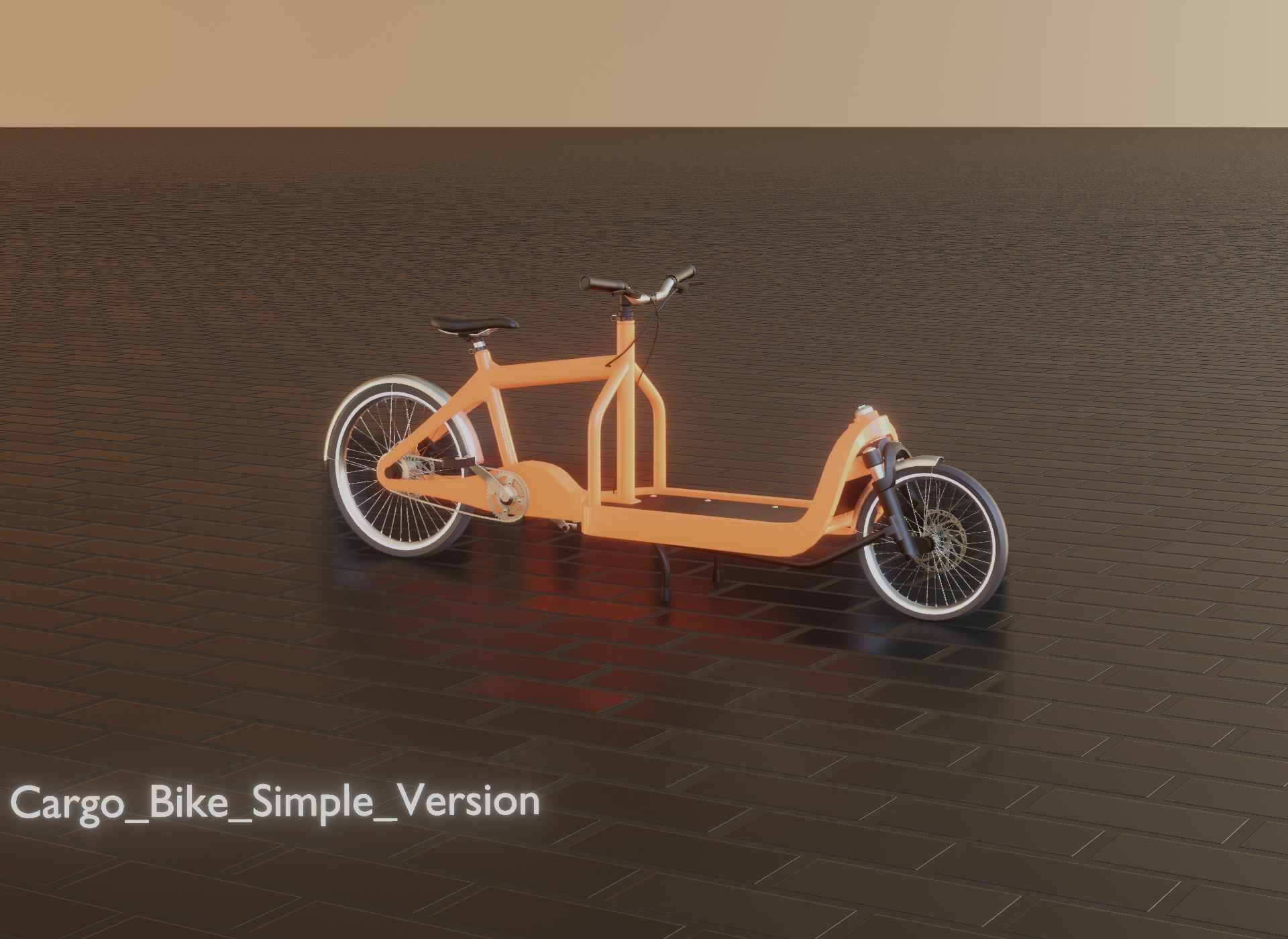 Cargo Bike Simple Version Low-poly 3D model_18