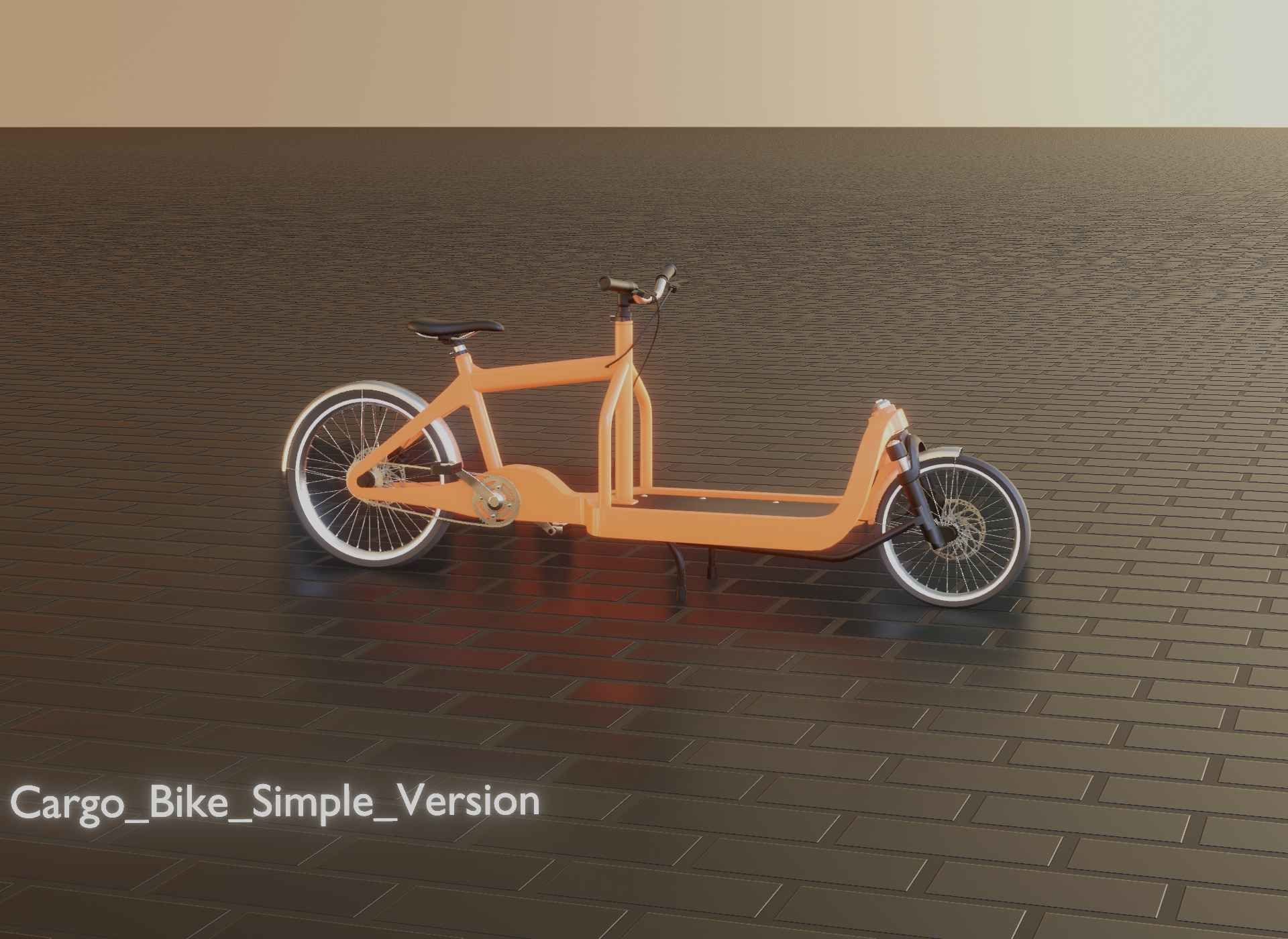 Cargo Bike Simple Version Low-poly 3D model_26
