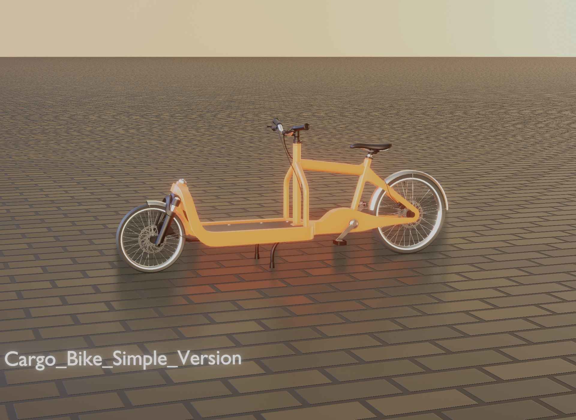 Cargo Bike Simple Version Low-poly 3D model_63