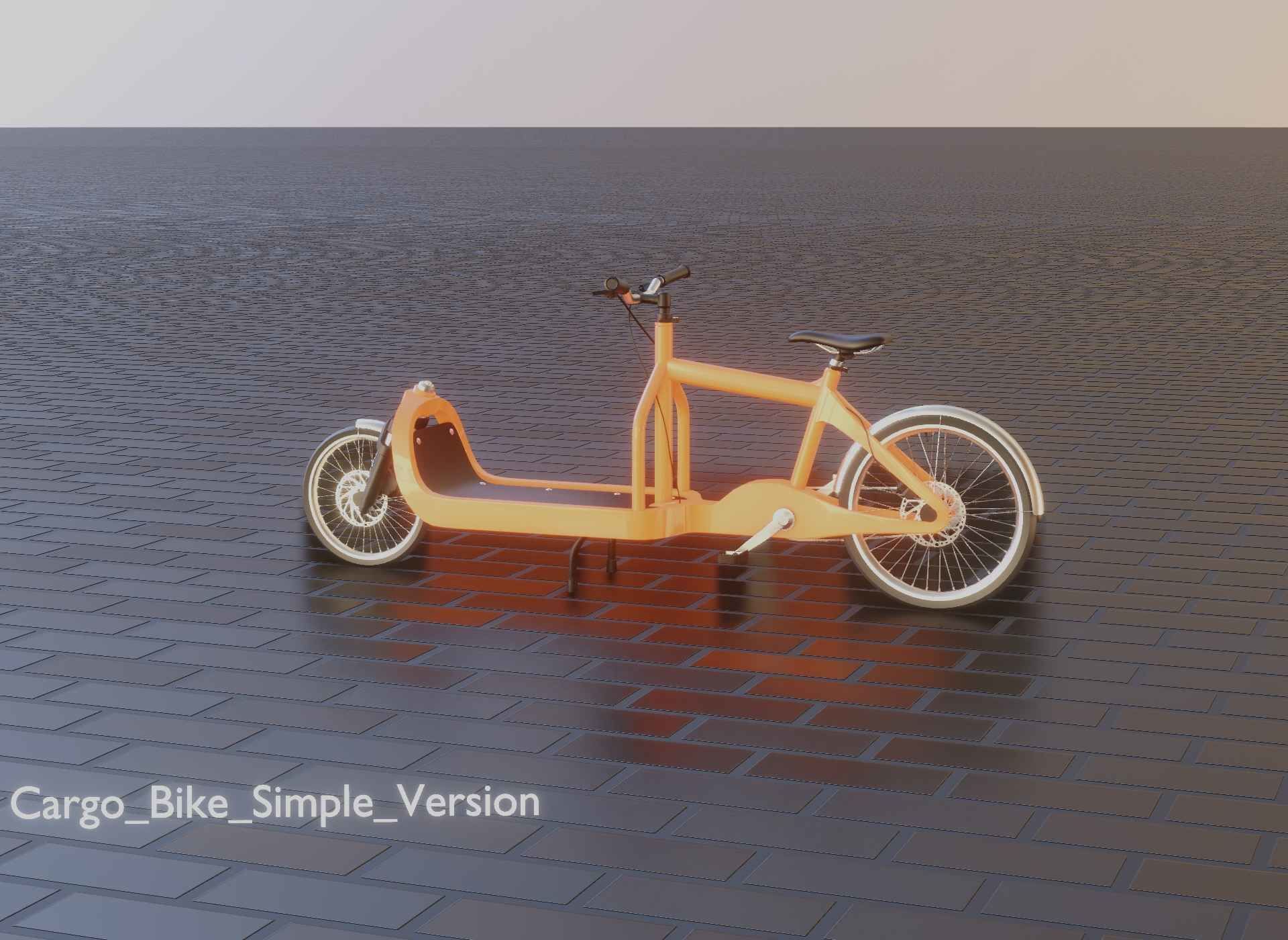 Cargo Bike Simple Version Low-poly 3D model_17