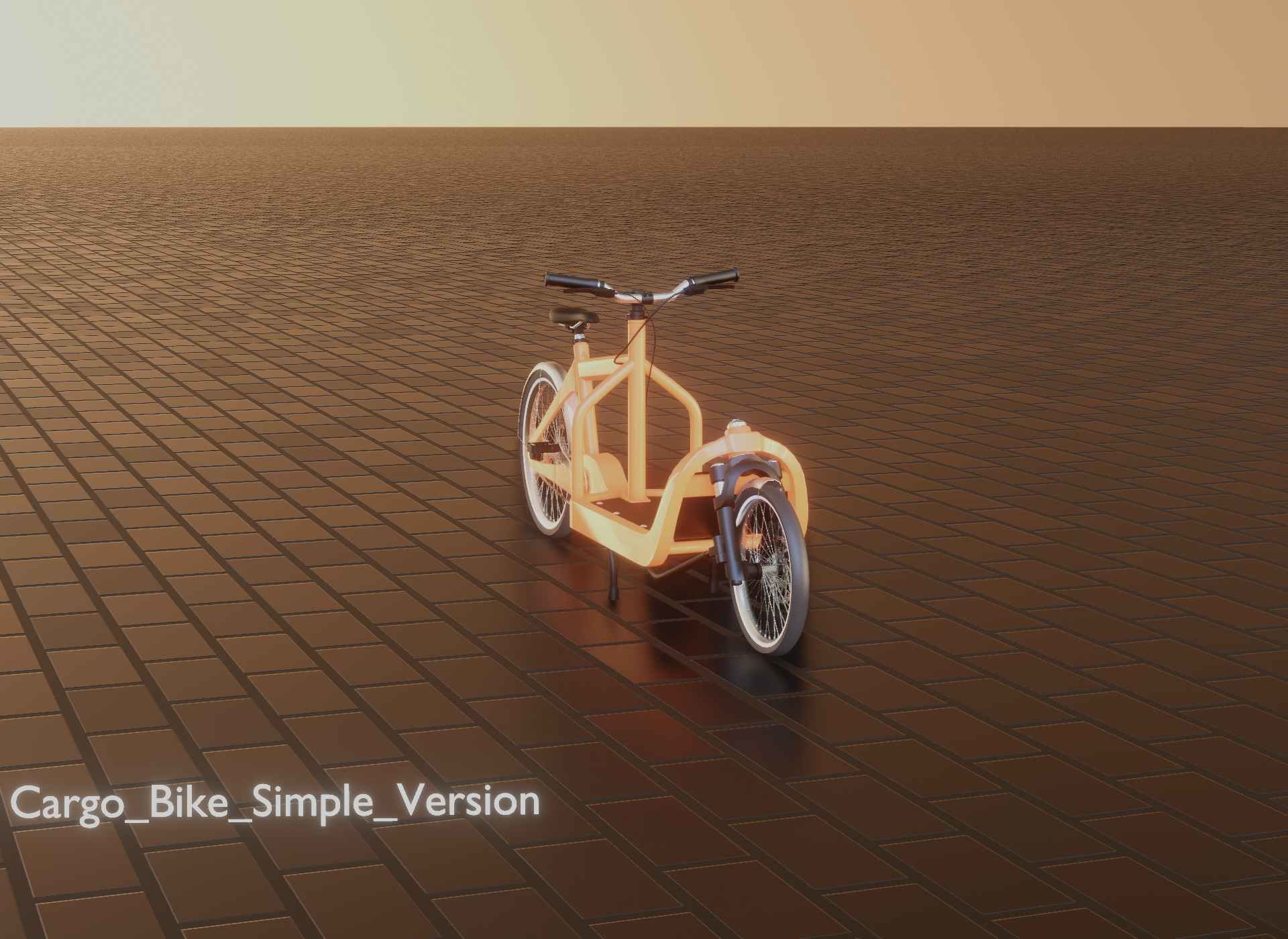 Cargo Bike Simple Version Low-poly 3D model_32