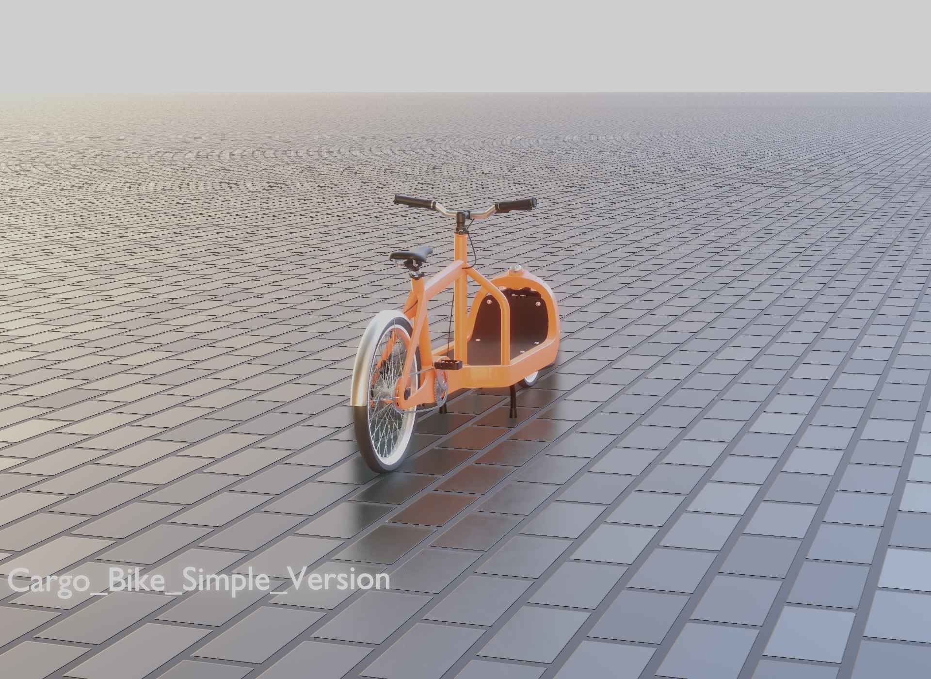 Cargo Bike Simple Version Low-poly 3D model_73