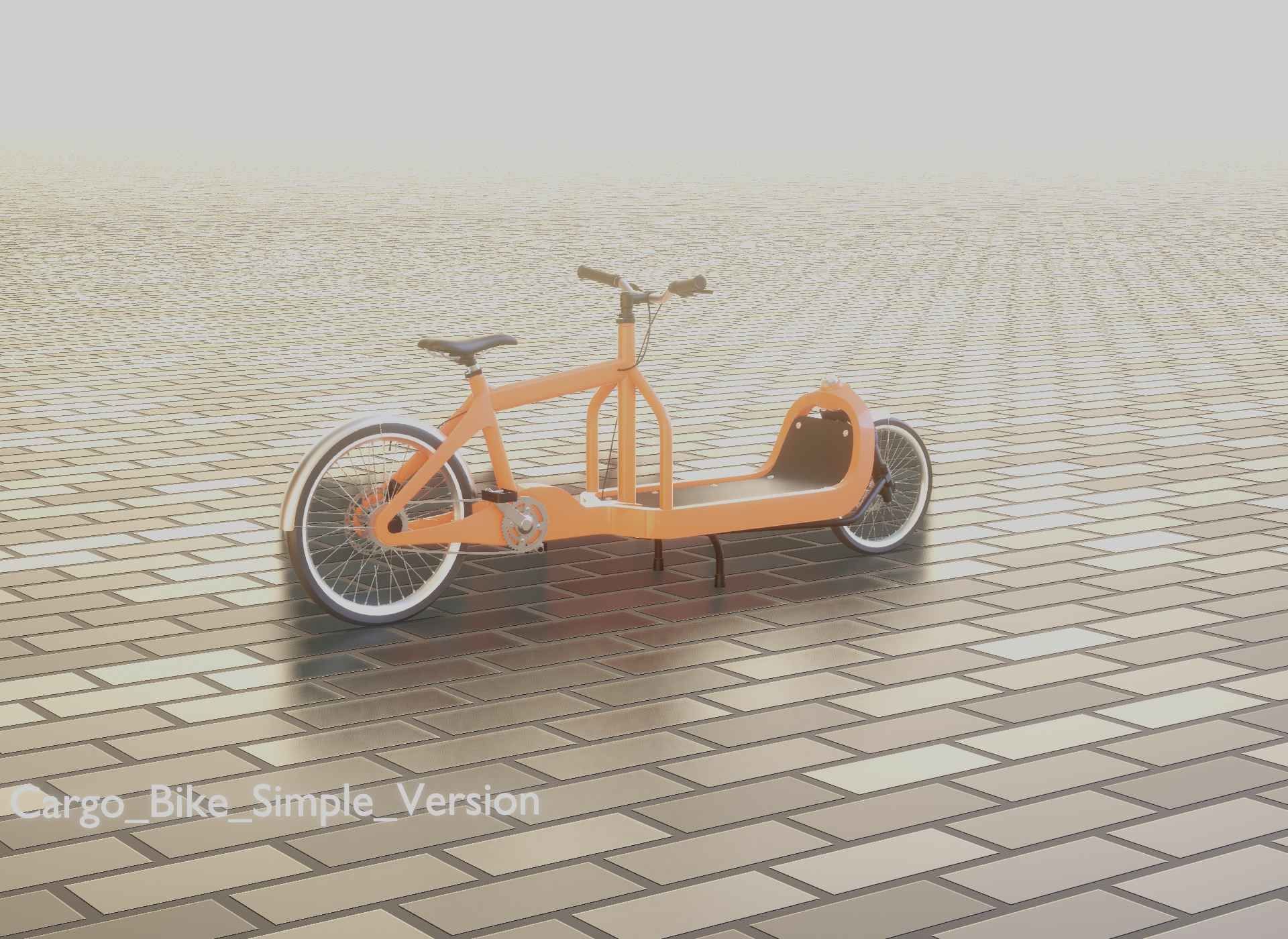 Cargo Bike Simple Version Low-poly 3D model_89