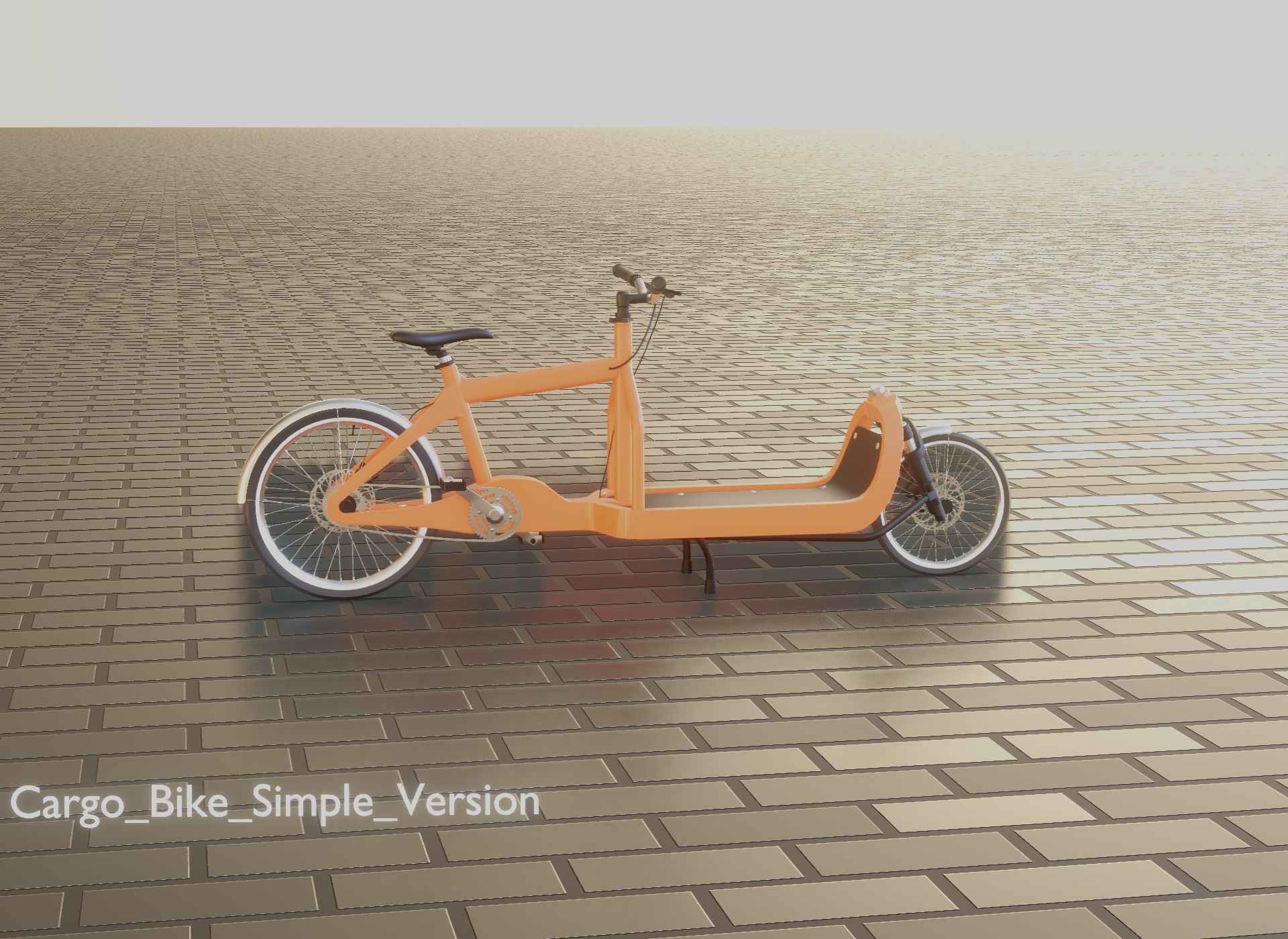 Cargo Bike Simple Version Low-poly 3D model_101