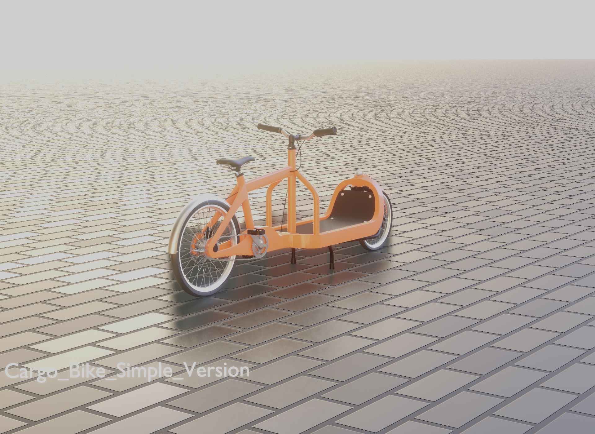 Cargo Bike Simple Version Low-poly 3D model_85